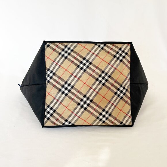 BURBERRY Vintage Blue Label Nylon Black Nova Check Mini Tote - Picture 4 of 10